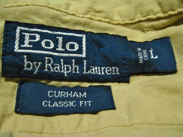 POLO RalphLauren ポロ ラルフローレン L 半袖 開襟シャツ ベージュ系 CURHAM CLASSIC FIT クラシックフィット_画像3