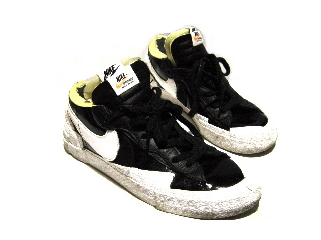 NIKE 27cm sacai サカイ x ナイキ DM6443-001 BLAZER LOW ブラック ホワイト ブレーザー 黒 白_画像1