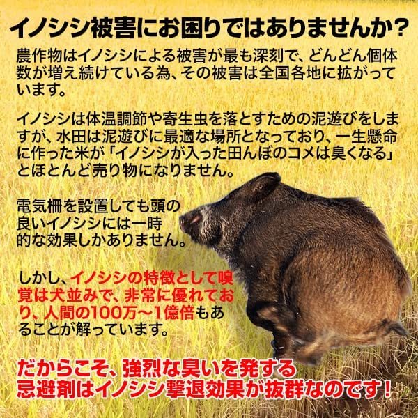 イノシシなぜ逃げるニュー改訂版30枚セット 臭い効果が大きくアップした新タイプ！