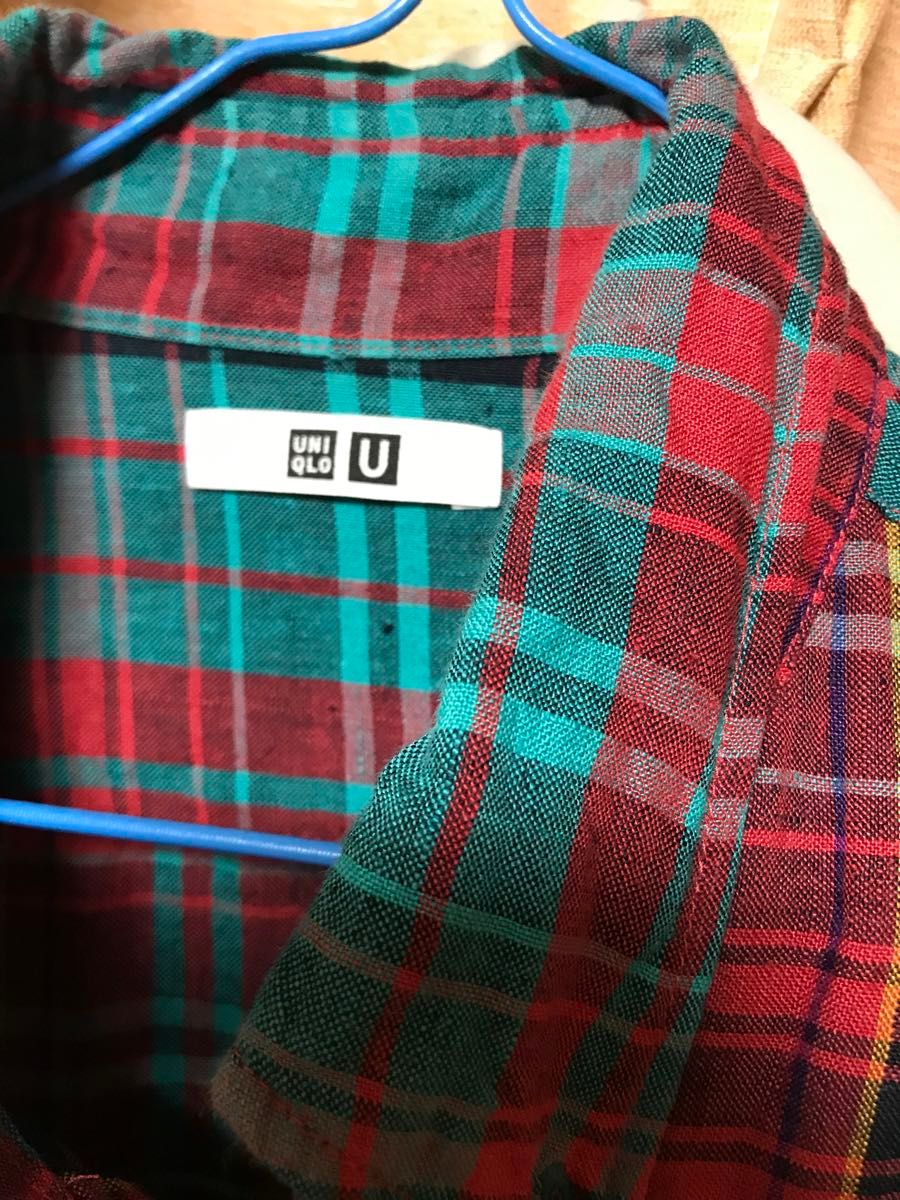 チェックシャツ　ネルシャツ　UNIQLO