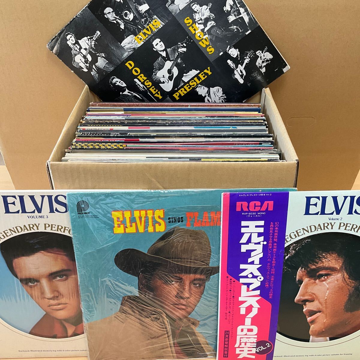 55枚まとめて/洋楽 ROCK POPS SOUL/LPレコード/エルヴィス・プレスリーELVIS ABBAJAMESBROWNMONKEESPAULチープ・トリック セット売り0505-1の画像1