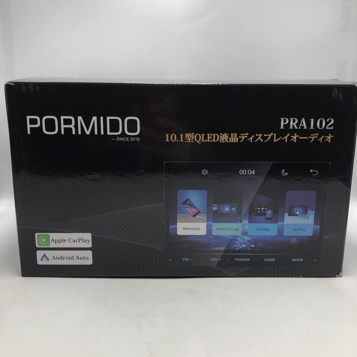 【未検品】PORMIDO ディスプレイオーディオ 10.1インチ 2din 大画面の高精細QLED液晶パネル採用 PRA102 /Y21805-J1