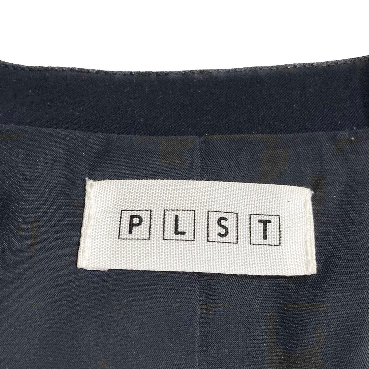 【訳あり】PLST　プラステ　ノーカラージャケット　ウォッシャブル　Sサイズ