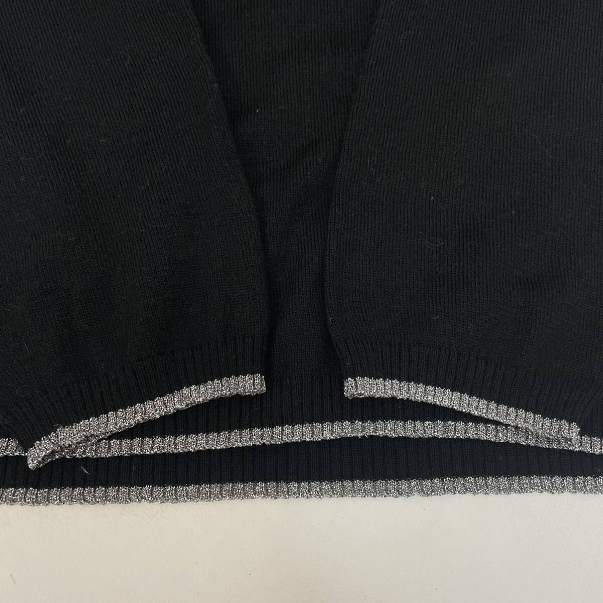 M'S GRACY エムズグレイシー ニット セーター 黒 ブラック リボン装飾 40サイズ M相当_画像6