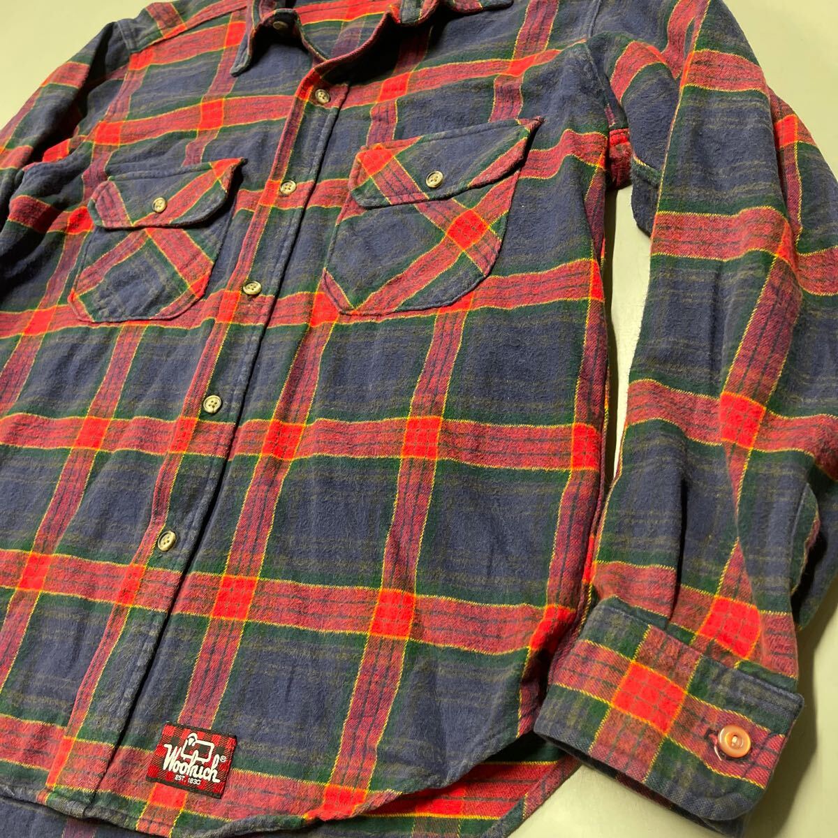 WOOLRICH ウールリッチ ネルシャツ ヘビーネル アメリカ製 Lサイズ MADE IN USA タータンチェック 長袖 メンズ _画像6