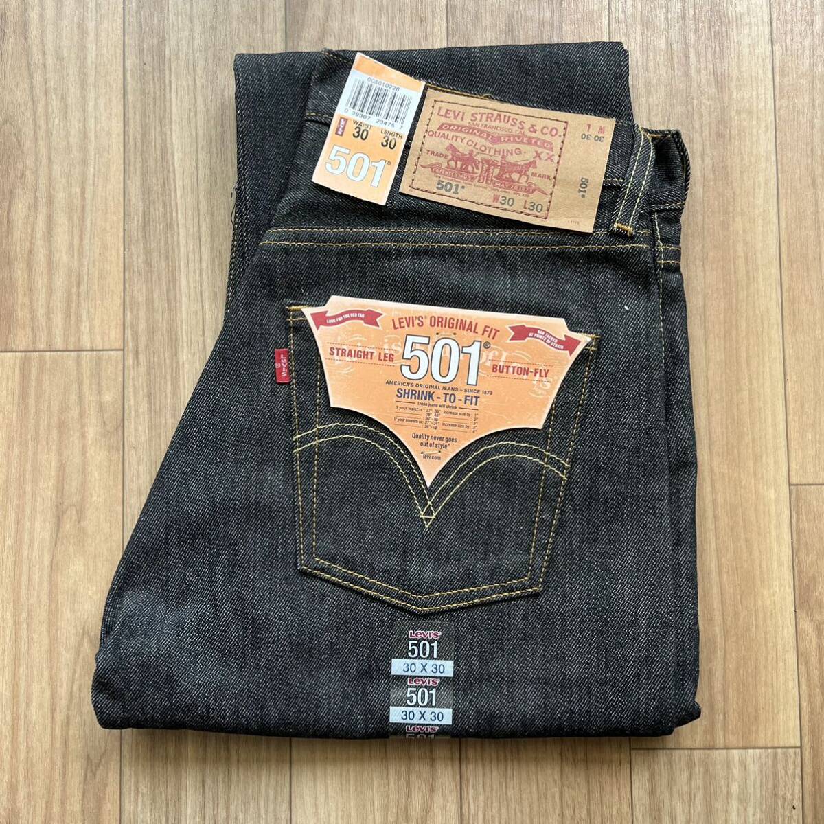 デッドストック USA企画 ビンテージ 00s Levis リーバイス 501 W30 L30 デニム ジーンズ アメリカ企画 00年代 リジッド 先染めブラック_画像1