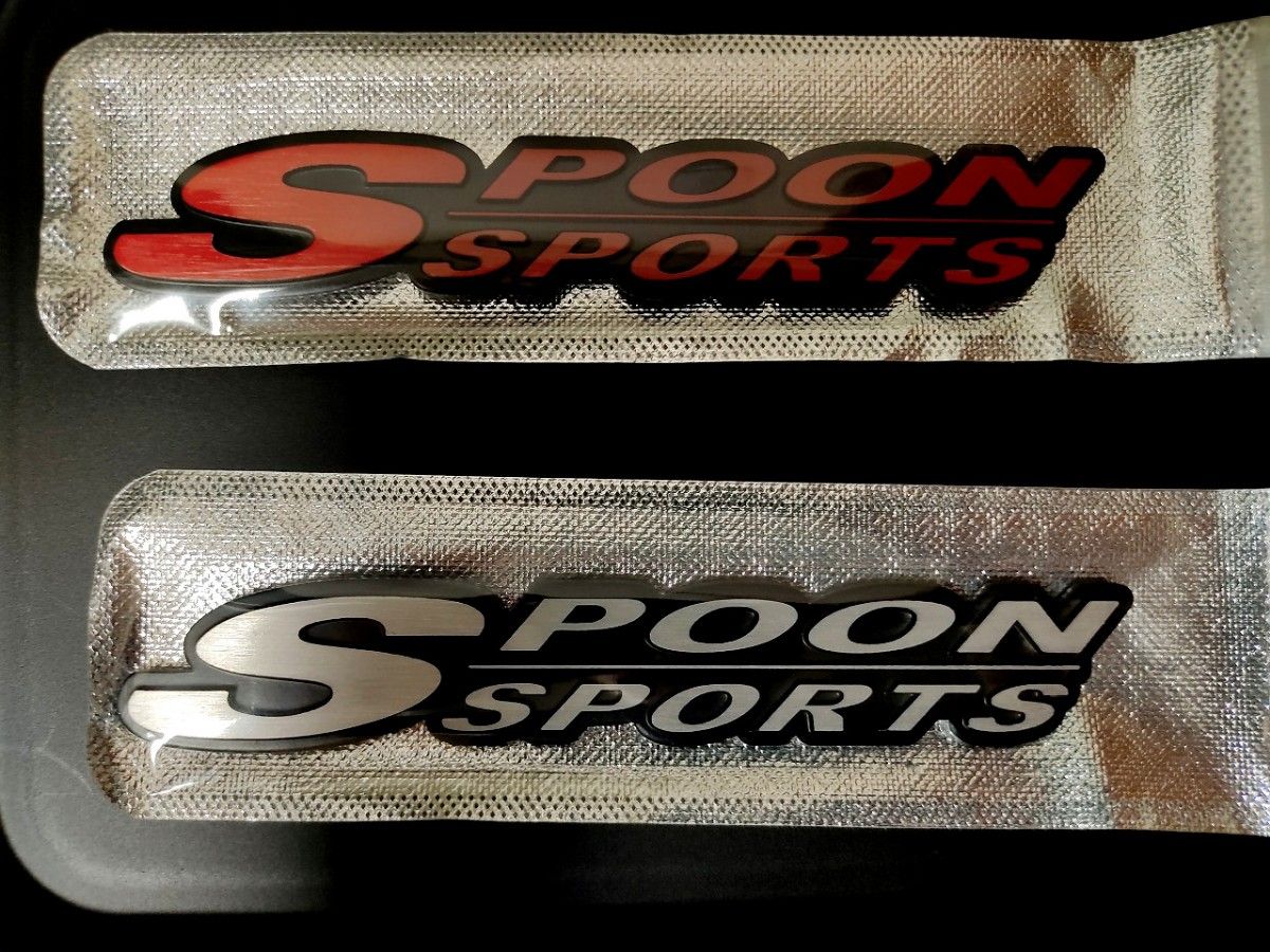 全色入荷！【HONDA】SPOON SPORTSメタル エンブレムB（レッド/シルバー）