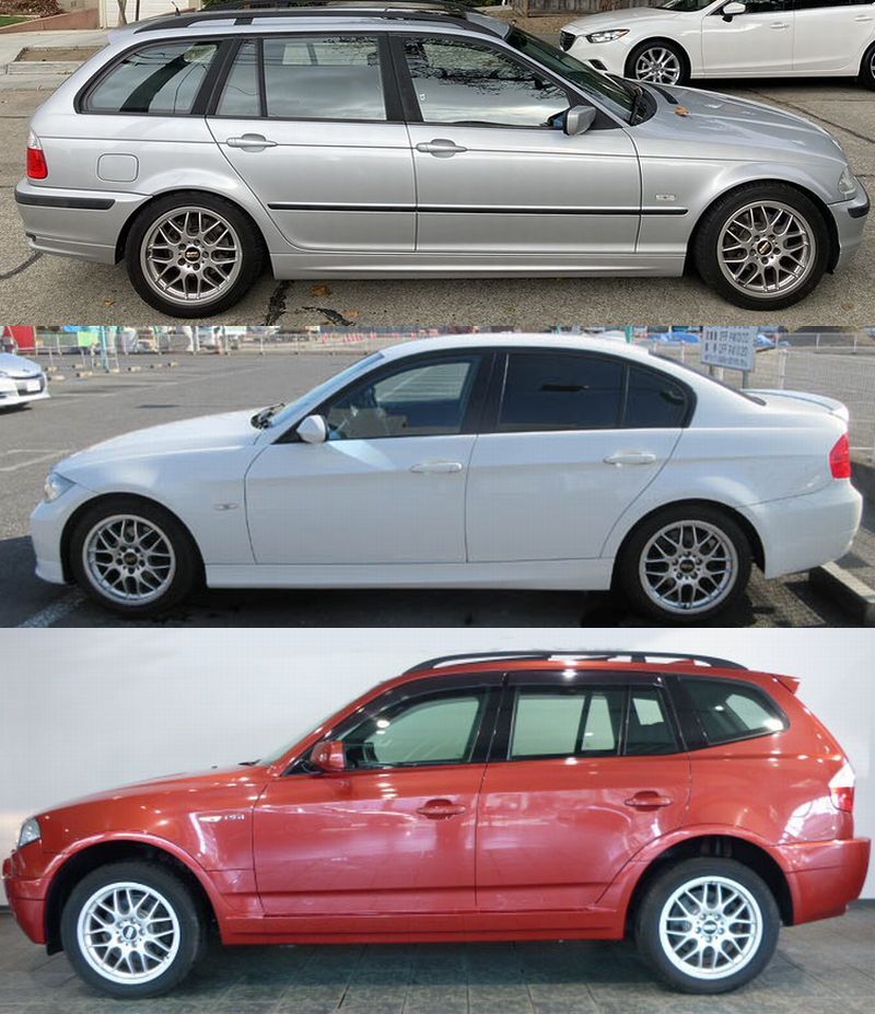 BMW BBS製RX204 E46 E36 E90 Z4 E87適合 1本 F30 F20にも　②_E46 E90 X3装着時イメージ