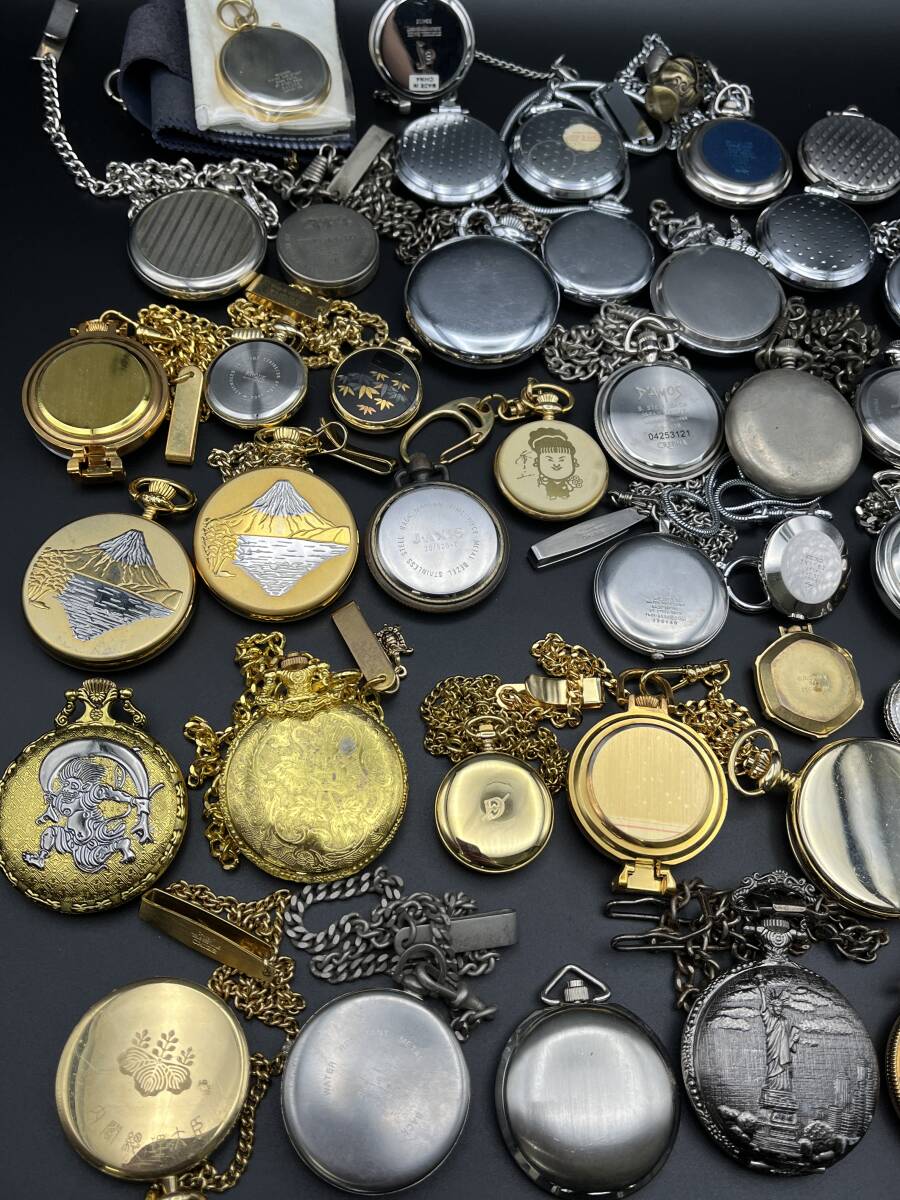 (3885-12764) pocket watch . summarize 46 piece quartz / hand winding / self-winding watch SEIKO/CITIZEN/RoyalPolo/ other operation not yet verification [ Junk ]