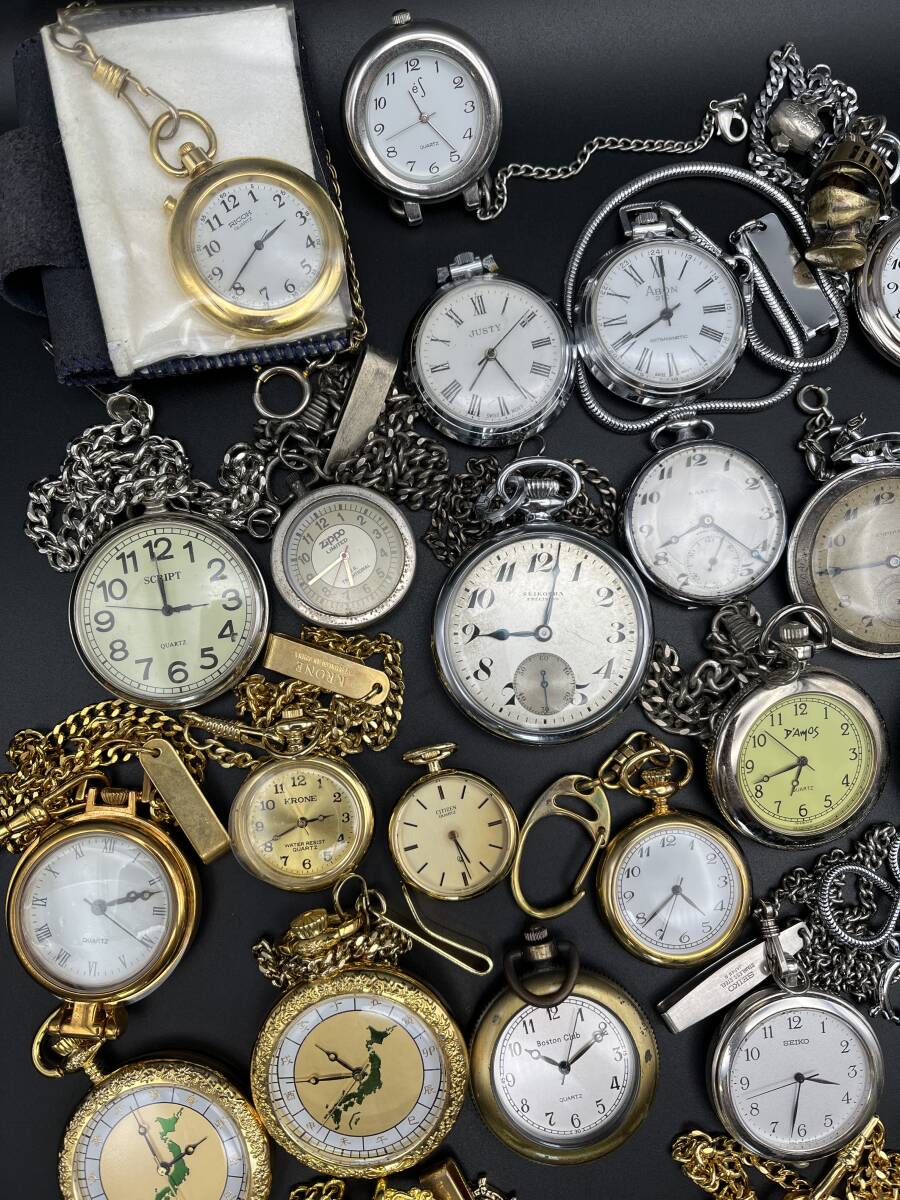 (3885-12764) pocket watch . summarize 46 piece quartz / hand winding / self-winding watch SEIKO/CITIZEN/RoyalPolo/ other operation not yet verification [ Junk ]