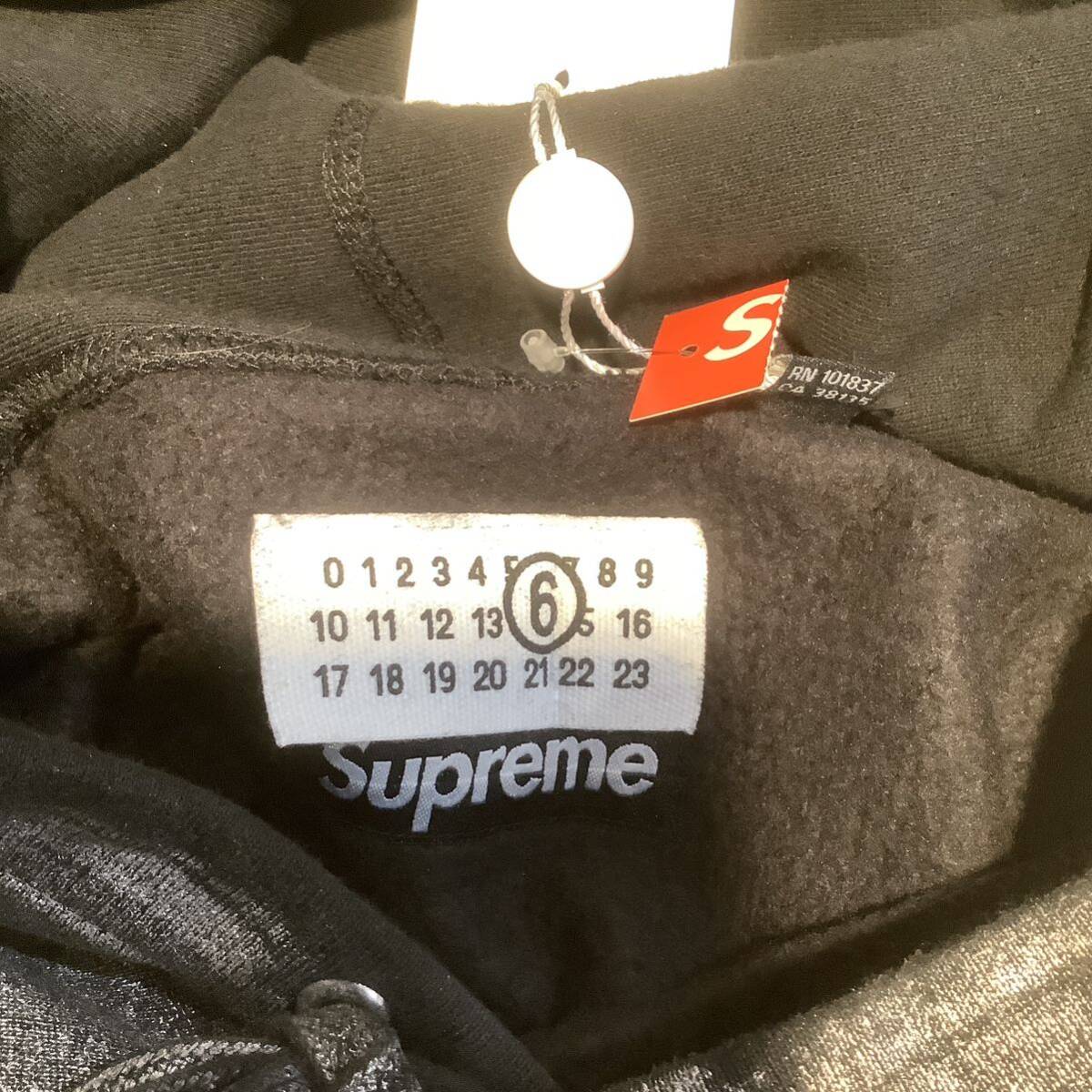 SUPREME シュプリーム　2024S/S ×MM6 Maison Margiela Foil Box Logo Hooded Sweat メゾンマルジェラパーカー　グレー　サイズL 657687_画像3