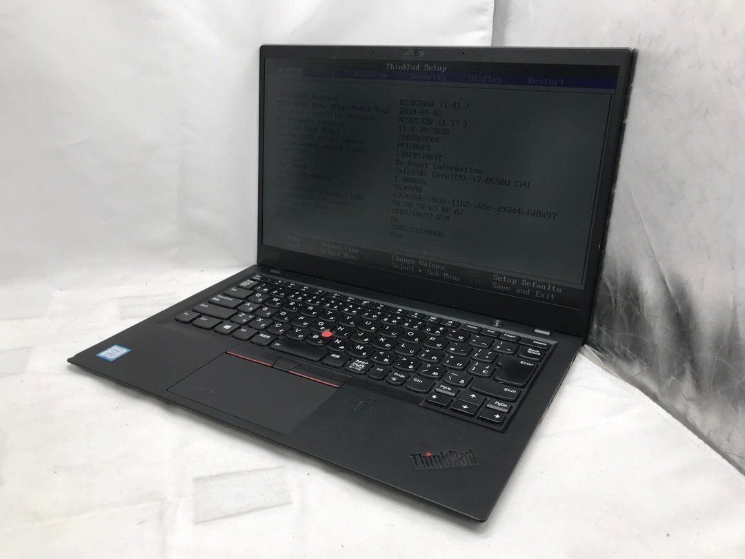 ジャンク【Lenovo】ThinkPad X1 Carbon 6th 20KGS6B800 Core i7-8550U 16GB ストレージなし 14inch 中古ノートPC 電源断の画像1