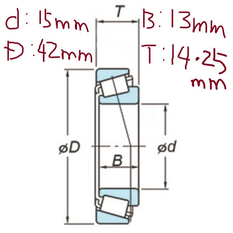 スズキ ジムニー JB23W SUZUKI JIMNY / キングピンベアリング(ジェイテクト KOYO) HC30302JR 4個セット(フロント左右分) 09265-15006相当!*_HC30302JR寸法図