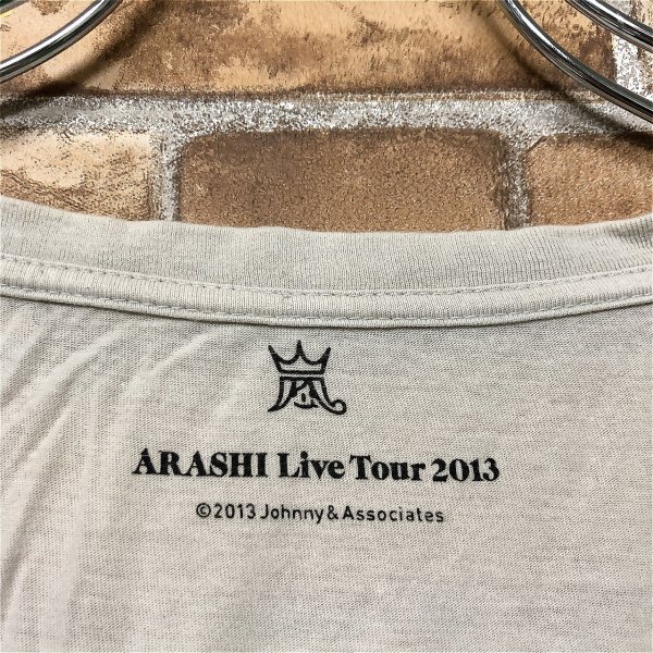 嵐 ARASHI メンズ レディース ドームツアー2013 ライブTシャツ グレージュ_画像2