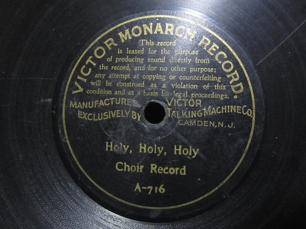 ★☆SP盤レコード 片面盤 7吋 Holy, Holy, Holy 蓄音機用 中古品☆★[6030] の画像1