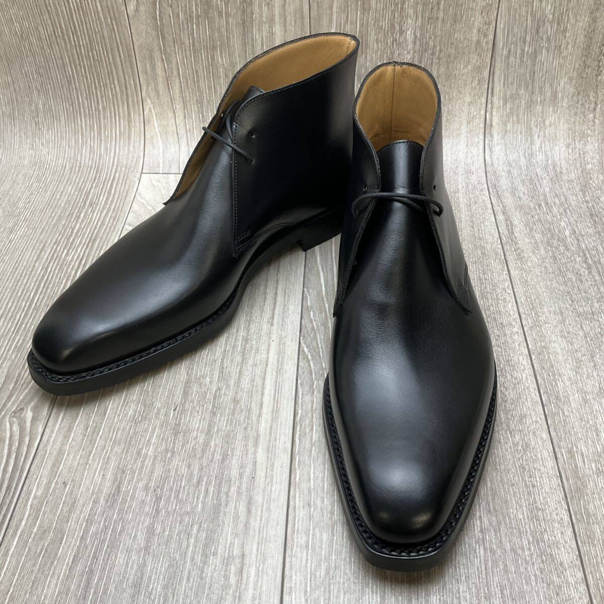 【アウトレット】CROCKETT&JONES◆TETBURY◆ブラック◆サイズ6.5(24.5cm) 紳士革靴 チャッカブーツ 英国製クロケット黒ビジネスシューズ①