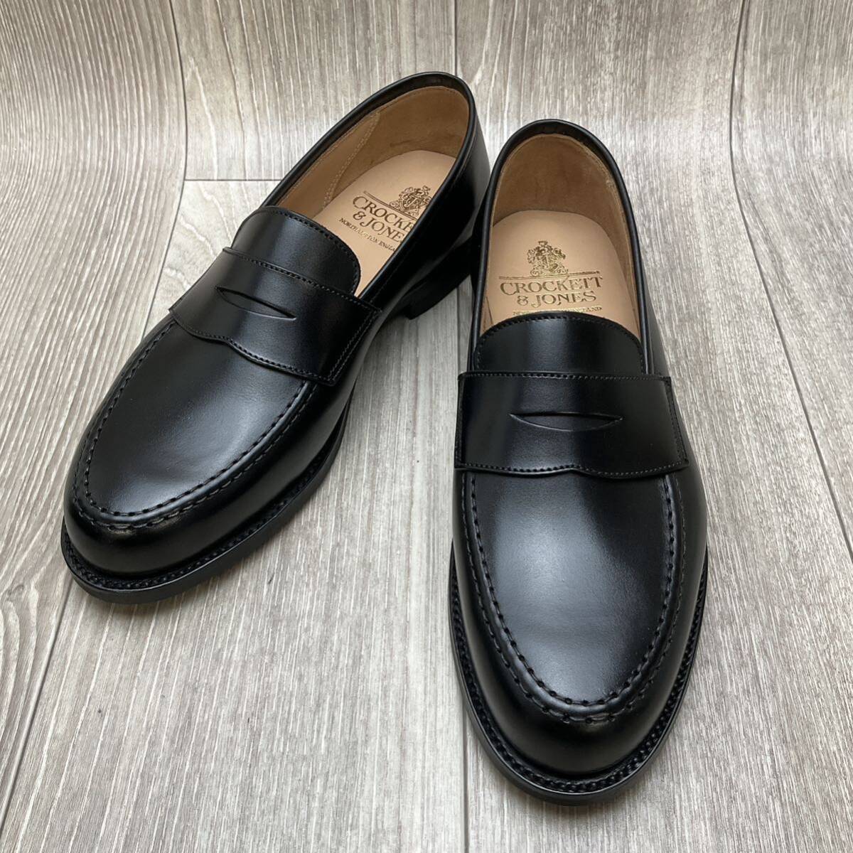 【アウトレット】CROCKETT&JONES◆BOSTON2◆ブラック◆サイズ6(24cm) 紳士革靴レザーコインローファー英国製クロケットビジネスシューズ②