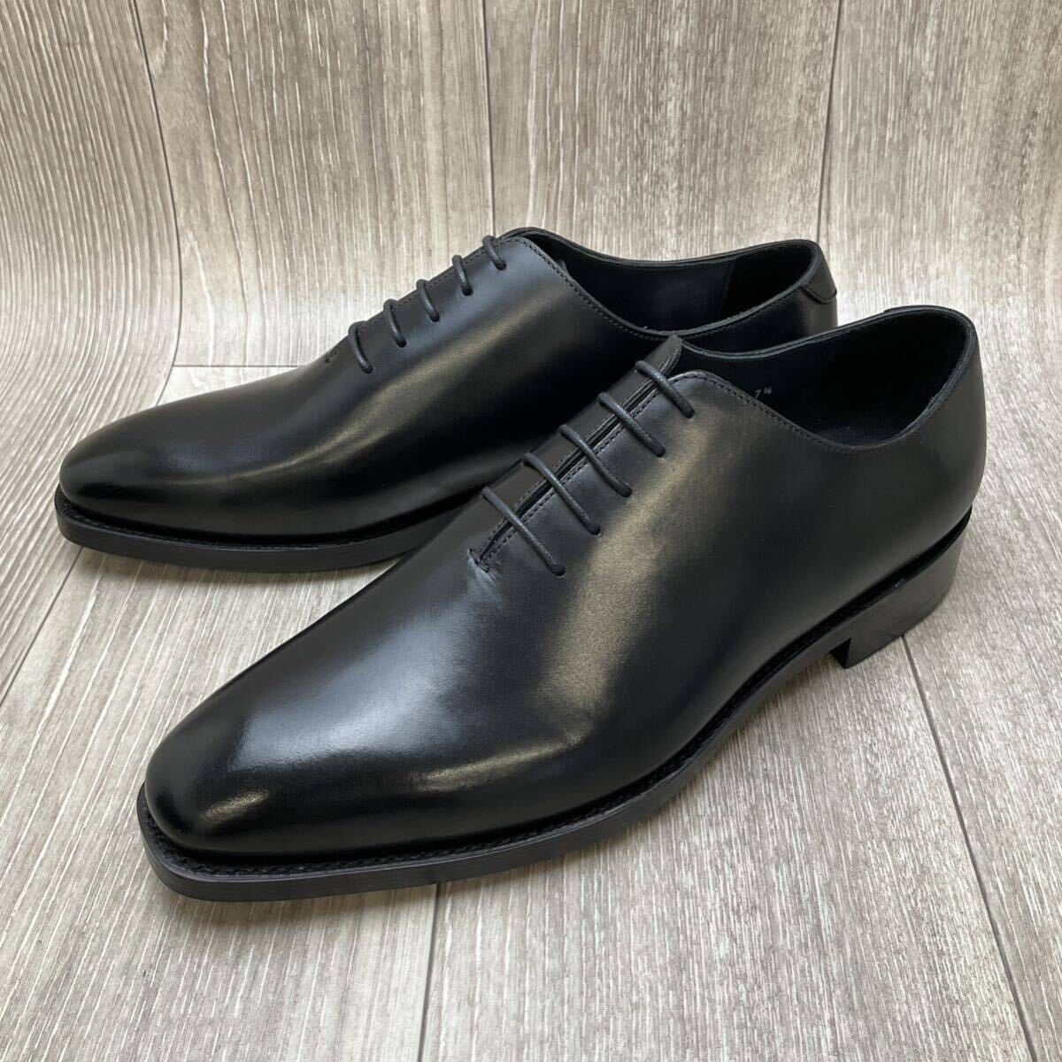 【アウトレット】SHOEISM◆ホールカット◆ブラック◆サイズ7.5(25.5cm) 紳士革靴 グッドイヤー製法 ビジネスシューズ 就活 冠婚葬祭 牛革黒_画像1