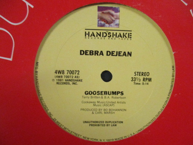 Debra Dejean ： Goosebumps 12'' c/w Underfire // 5点で送料無料_画像1
