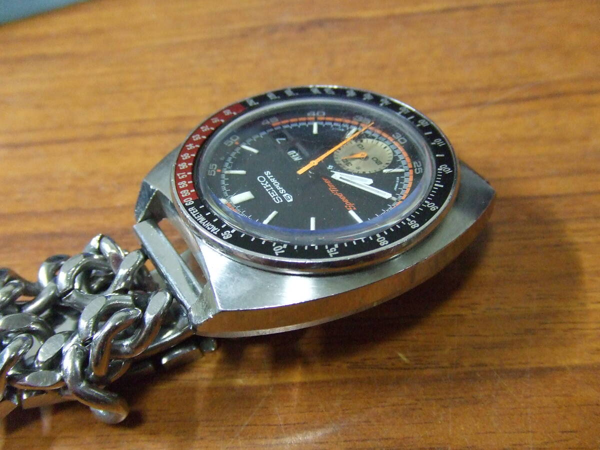 i545　 SEIKO 5 SPORTS セイコー ファイブスポーツ スピードタイマー 6139-6032 自動巻 腕時計　中古　現状品　ジャンク_画像3