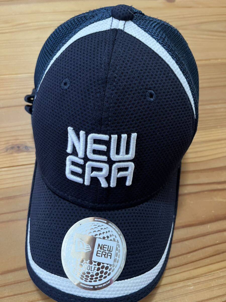 NewEra GOLF ゴルフキャップ メッシュキャップ 紺色 ネイビー 美品 ニューエラゴルフ CAP 帽子 GOLF ゴルフウェア L-Mサイズ_画像1