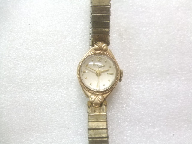  античный K14 золотой сторона kok in иметь ручной завод Швейцария производства HERALD наручные часы утиль .072