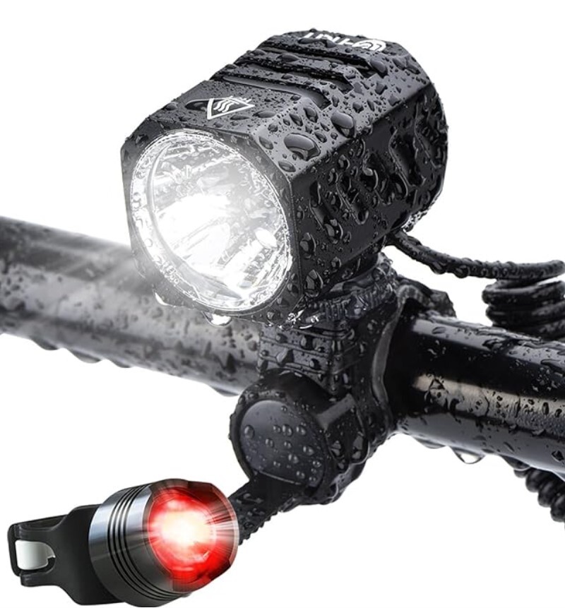 ★テールライト付き★Te-Rich 自転車ライト 1200ルーメン LEDヘッドライト 超高輝度 充電式バッテリー USB接続 アウトドア IPX6防水 防災の画像2