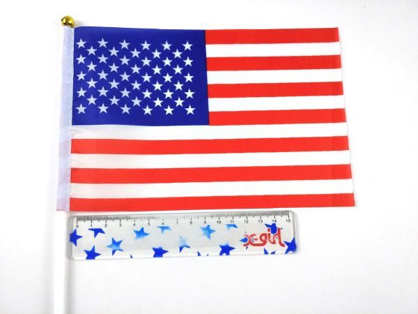 アメリカ国旗 ミニフラッグ 10点セット 8号 棒付き USA DM便発送_画像3