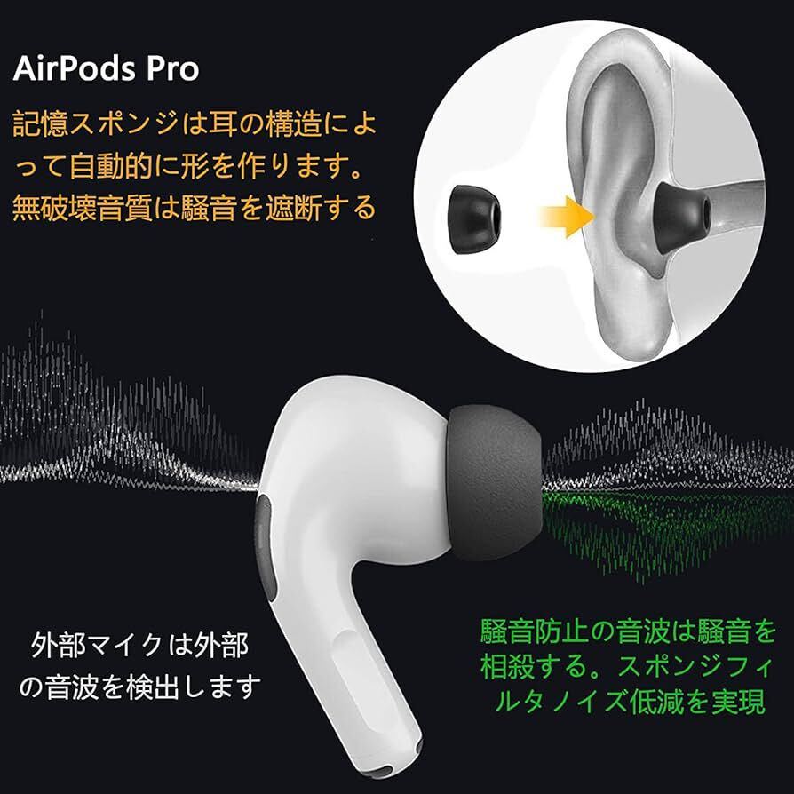 d-189 AirPods Pro 対応 交換用 イヤーピース S/M/L サイズ アソート 3ペア 遮音性/フィット感/脱落防止 (S/M/Lアソート)