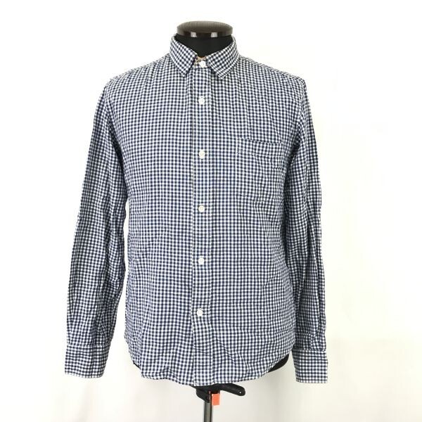 JOURNAL STANDARD/ジャーナルスタンダード★長袖シャツ【メンズM/blue/青】チェック柄/コットン/Tops/Shirts◆BH720