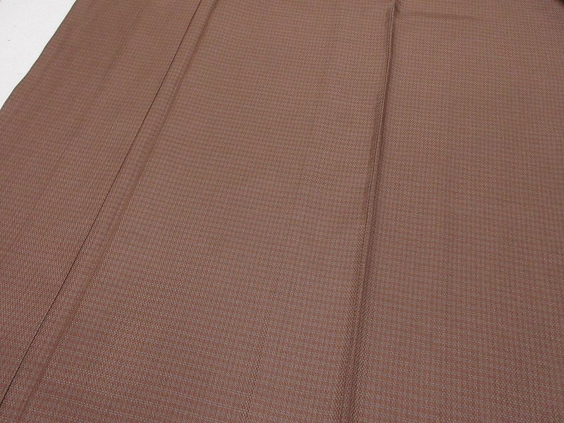 ドークブア■鳶八丈　単衣　市松綾織　縞格子　草木染　極上の逸品　110_画像4