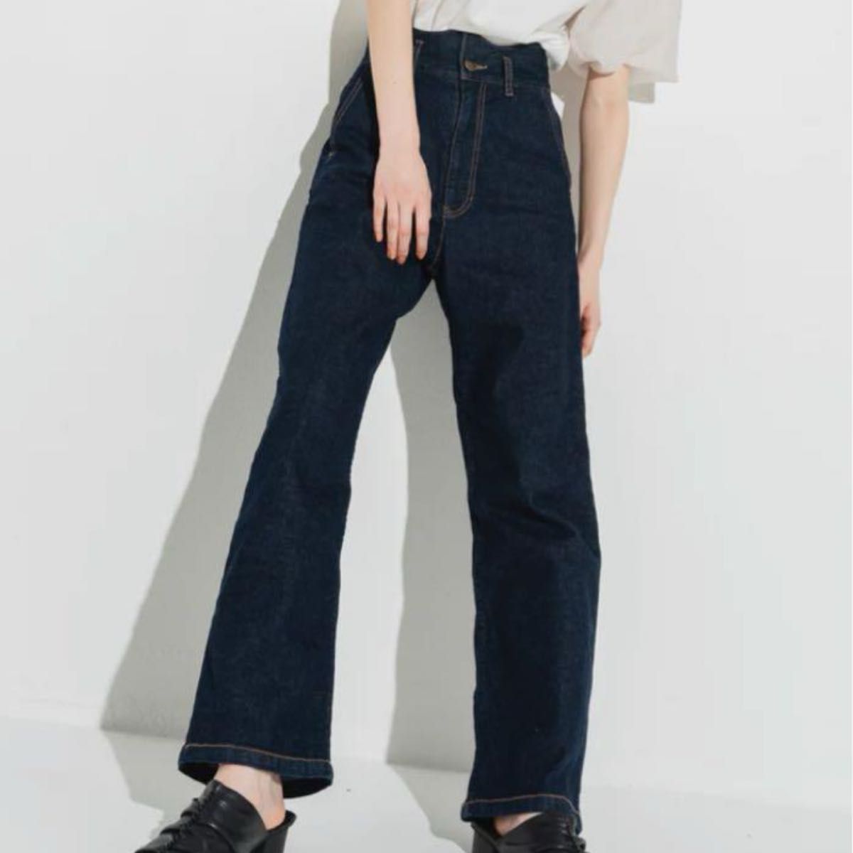 wave design high waist denim/eaphi