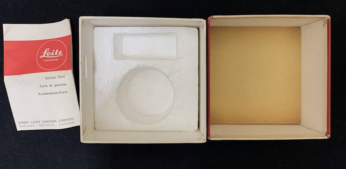 ライカ LEITZ CANADA ELMARIT 1:2.8 / 28mm レンズ 純正箱＋オリジナルサービスカード 1975年代製造 の画像6