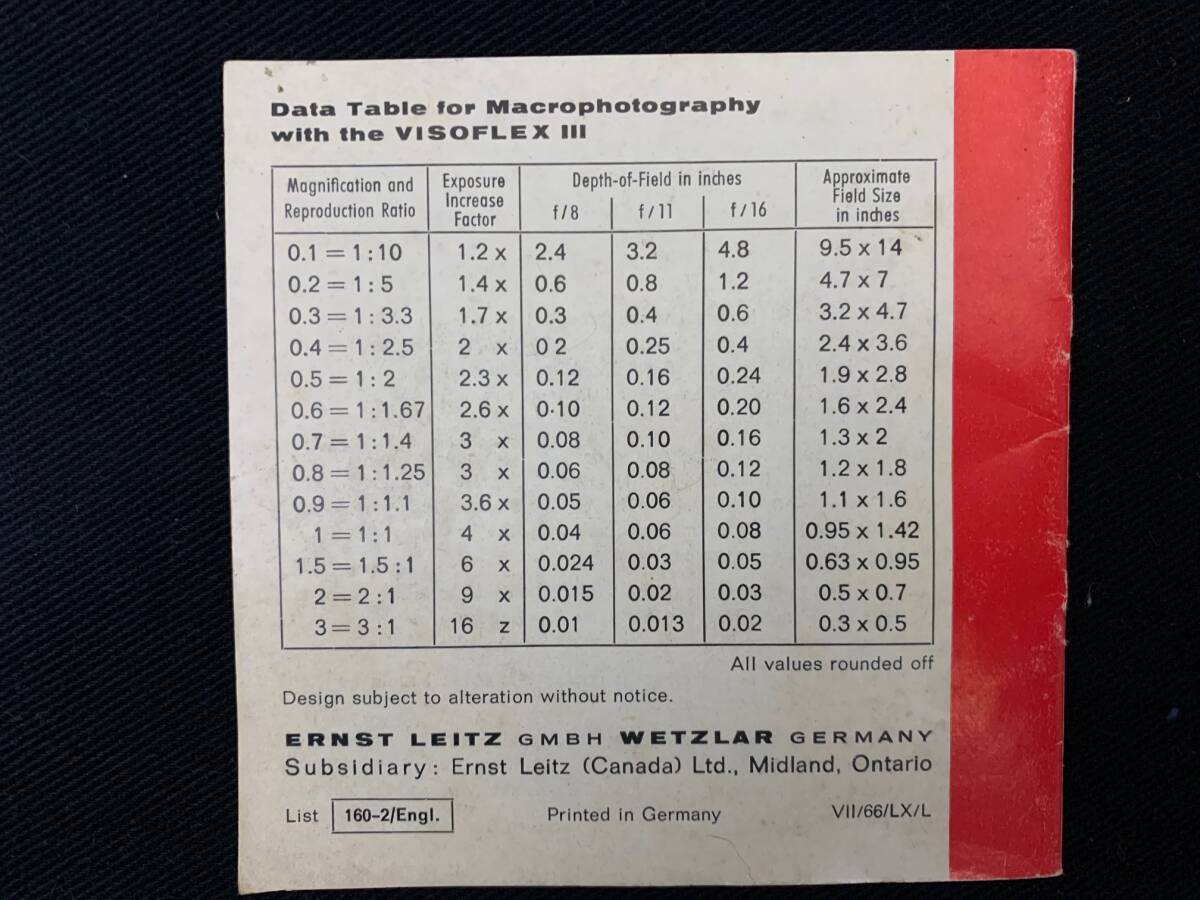 ライカ 超レア Leitz VISOFLEX III 1966年 使用説明書 英語版 全19ページの画像2