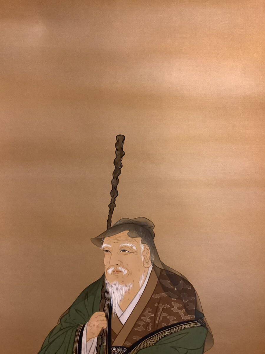 989 国井幸雪 「寿老人」 共箱 肉筆 絹本 日本画 掛軸 - 日本画 989 国井幸雪 「寿老人」 共箱 肉筆 絹本 日本画 掛軸 - 日本画