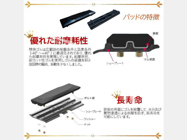 パーツ/建機その他 その他メーカー ゴムパッド 新品　TB153FR　400mm幅　76枚_画像2