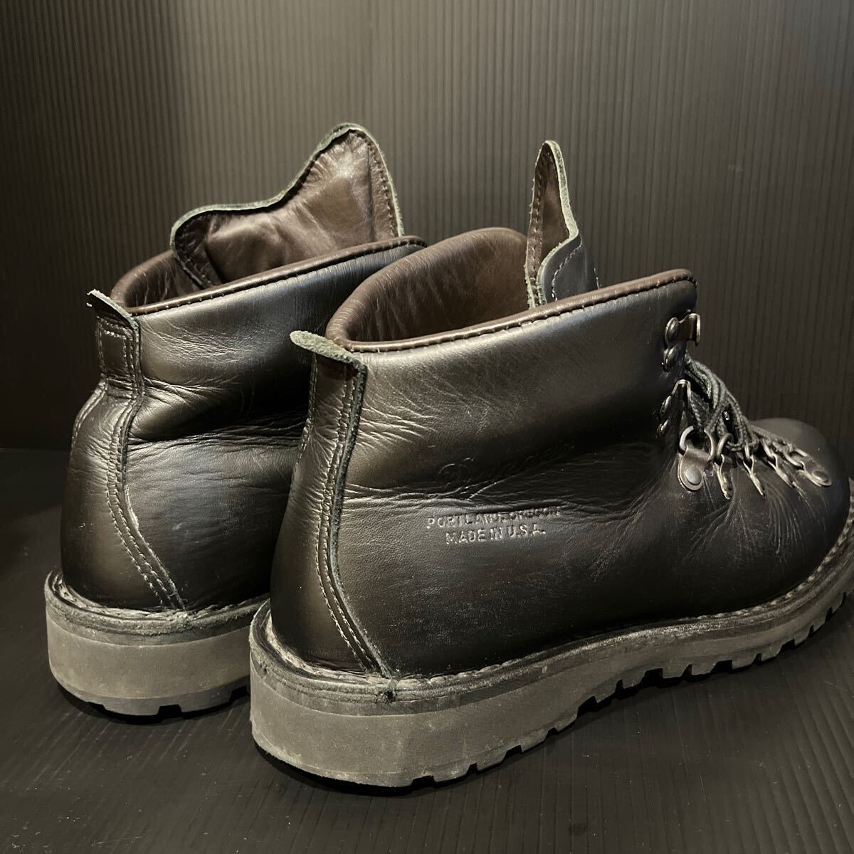 Danner GORE-TEX ダナー マウンテンライト トレッキング ブーツ ブラック アメリカ製 USA8.5 ビブラムソール 26.5〜27.0cm位 革靴 /102の画像2