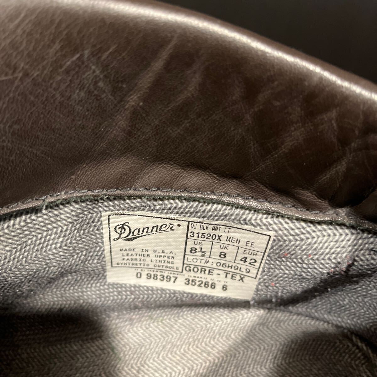 Danner GORE-TEX ダナー マウンテンライト トレッキング ブーツ ブラック アメリカ製 USA8.5 ビブラムソール 26.5〜27.0cm位 革靴 /102の画像9