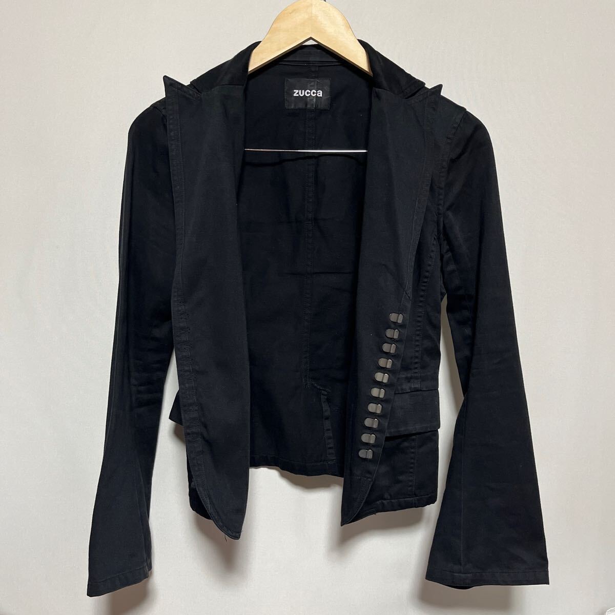 FA38hh  сделано в Японии 【ZUCCa｜...】 размер   S  черный  ... пиджак   женский   хлопок  100%  бу одежда  ... сетка  ...