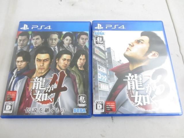 【同梱可】中古品 ゲーム プレイステーション4 PS4ソフト 龍が如く 3 4 伝説を継ぐもの 2点 グッズセット_画像1