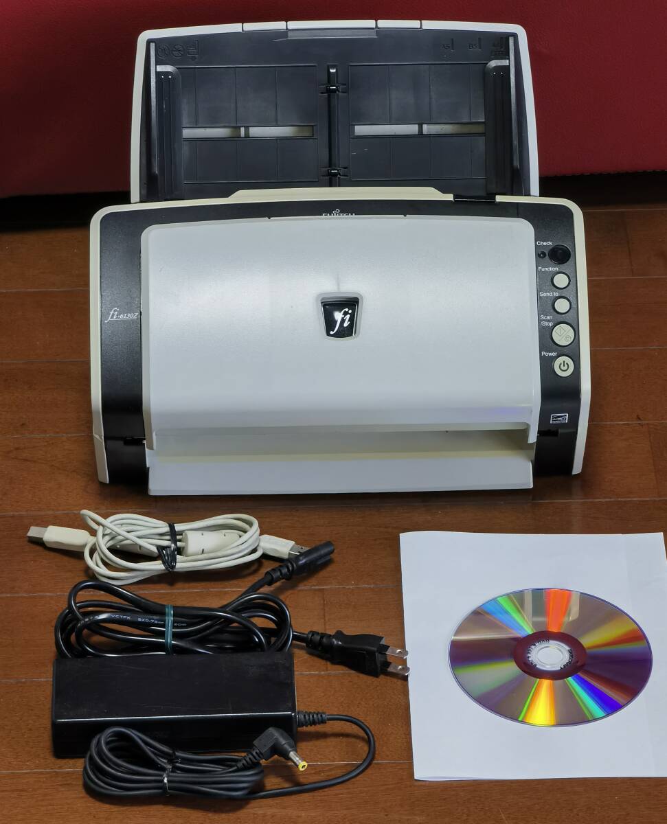 FUJITSU Fujitsu FI-6130Z A4 двусторонний цвет сканер б/у работа хороший прекрасный товар +ADF. бумага &. бумага tray приложен (1374)