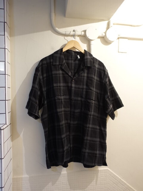 キャプテンサンシャイン　シャツ　半袖　24SS　未使用　サイズ40　レーヨン　チェック　KS24SSH10 Short Sleeve Open Collar Shirt _画像1