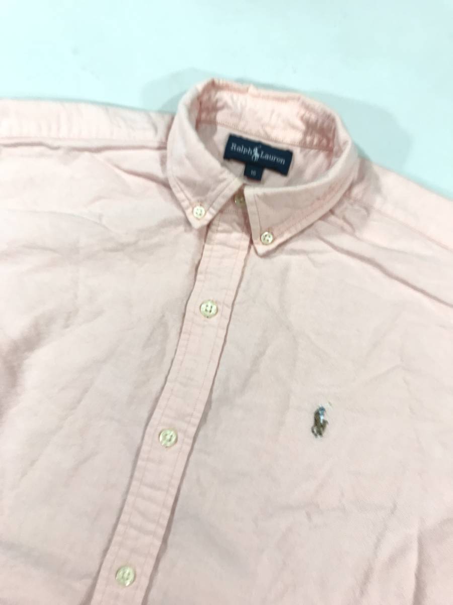  б/у одежда 15898 boys 16 размер рубашка с коротким рукавом polo ralph lauren Polo Ralph Lauren Vintage USA