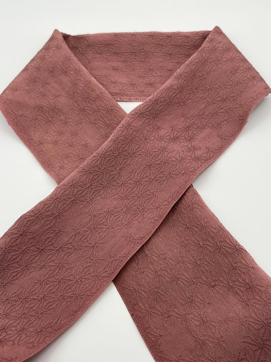 【最終価格】 K1 半襟半衿　着物リメイクハンドメイド　ピンク麻の葉１枚　和装　お着物　昭和ロマン