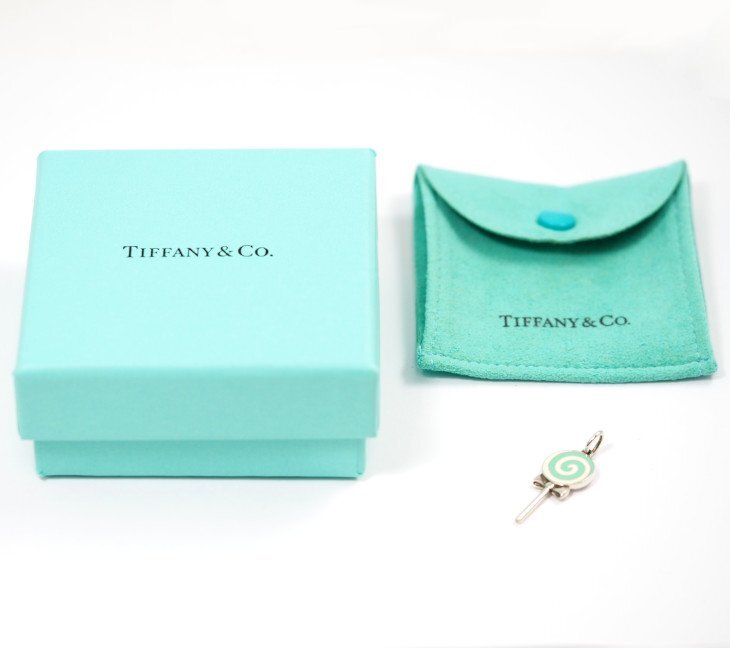 レターパックOK Tiffany & Co. ティファニー 925 SVシルバー ロリポップ キャンディ エナメル チャーム ペンダントトップ ケース付 [64053]_画像6