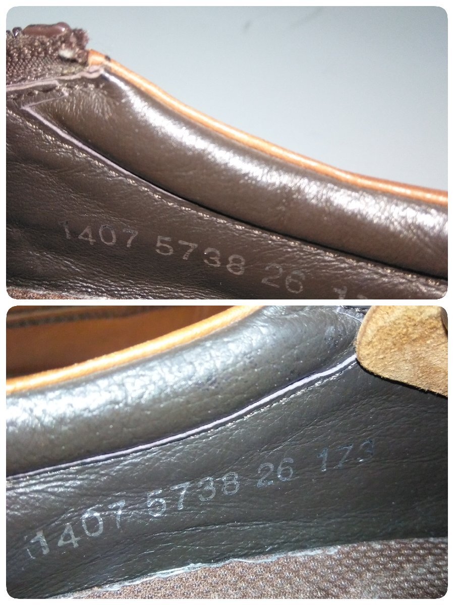 5082 HUSH PUPPIES ハッシュパピー 革靴 レザーシューズ 26.0ｃｍ ブラウン 茶 レザー 日本製 ビブラムソール VIBRAMの画像9