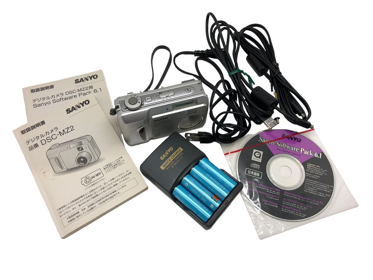 1円～ SANYO DSC-MZ2型 三洋・急速充電器NC-MQR01・コード・説明書付き コンパクトデジタルカメラ カメラ 稼働確認 コレクション_画像1