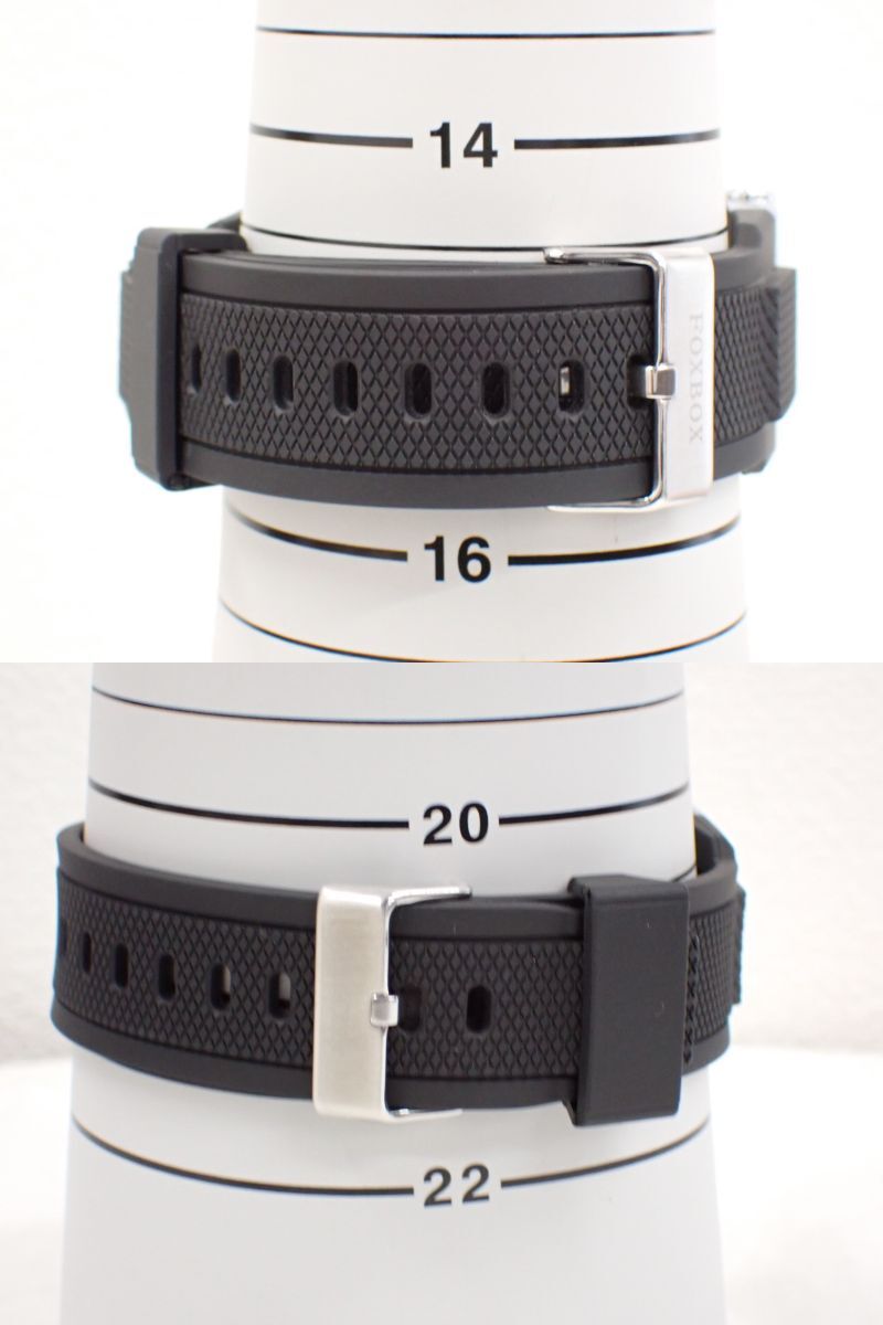 UH1652《1円》《極美品》稼働 FOXBOX メンズ アナデジ腕時計 クロノグラフ 純正ラバーバンド 箱・取説付の画像10