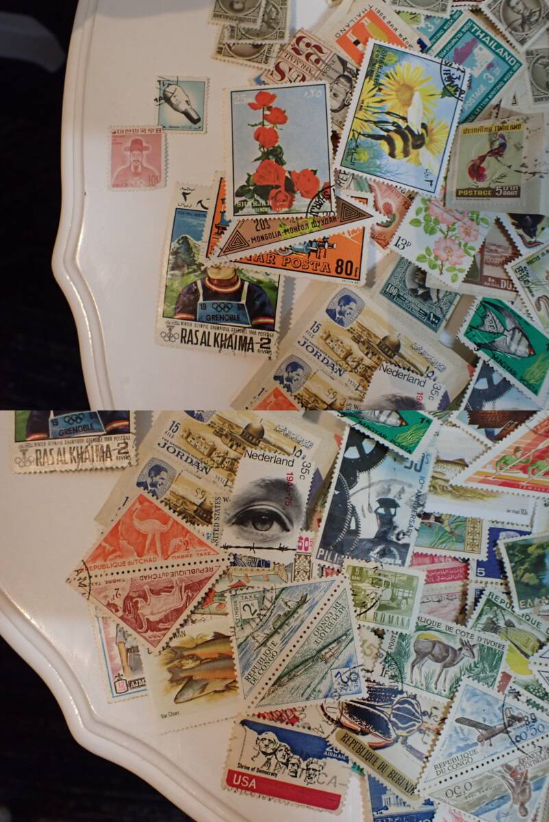 KK998　未使用/使用済 海外切手 大量おまとめ　アメリカ/アジア/中東/ヨーロッパ/アフリカ/英領　約55か国と地域　1950年～1970年多数_画像9