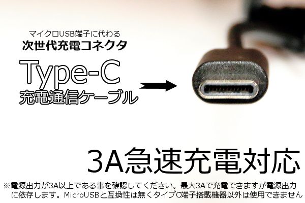 スマホ充電コード アンドロイド対応 Type-C急速充電通信ケーブル 3A電流急速充電対応ケーブル 早く充電完了 データ転送対応_画像3